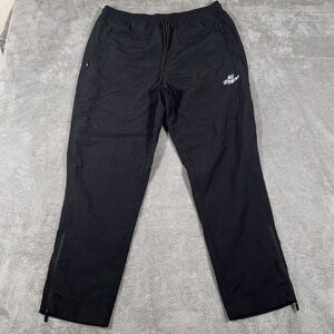 100 Thieves Mens Jogger Pants Large Foundation BLACK Nylon Belted Elastic‎ Waist